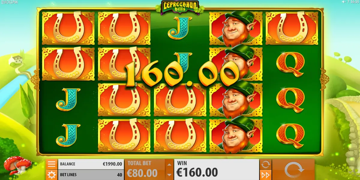 Leprechaun Hills lošimų automatas Laimėjimas Leprechaun-Hills-Slot-Machine-Võidud