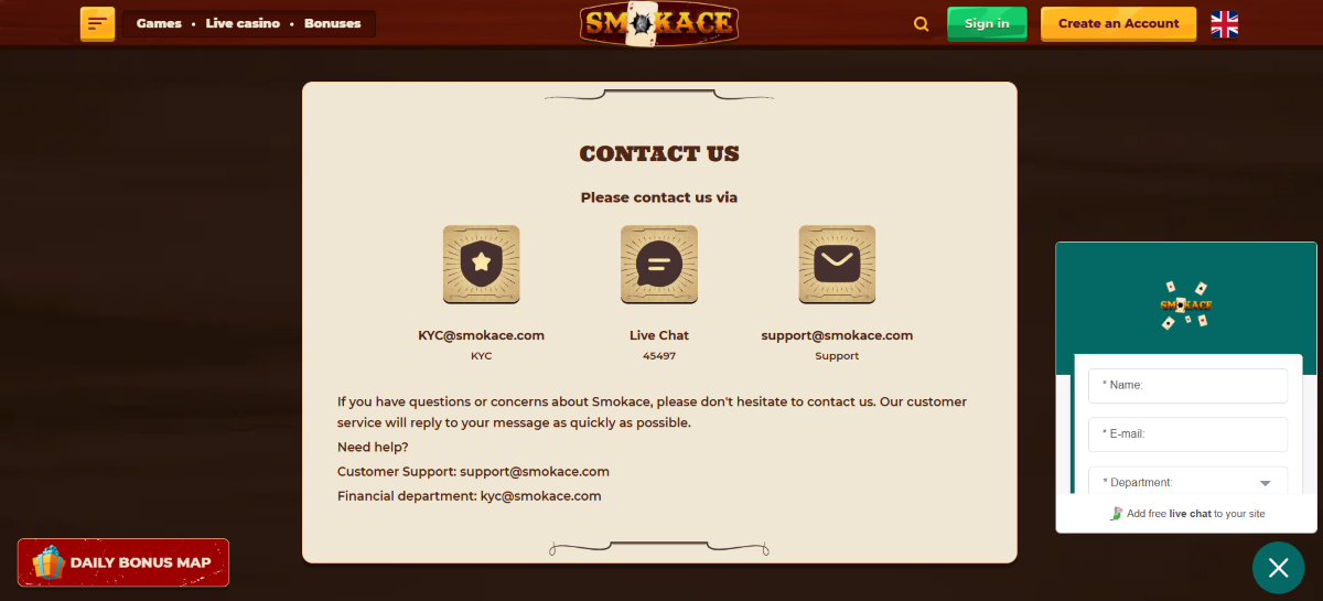 smokace-kasiino-klienditeenindus