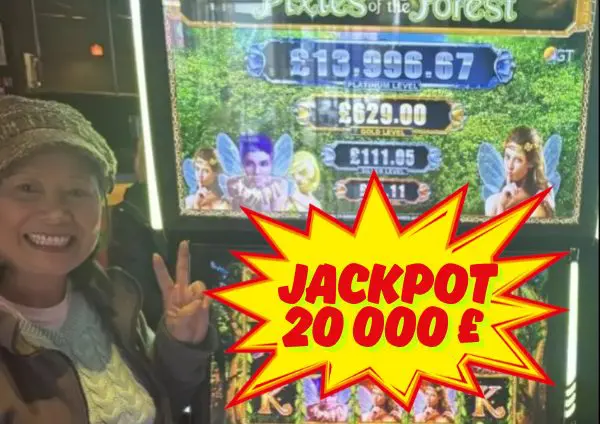 20 000 naelsterlingi suuruse kasiino jackpoti võitmine