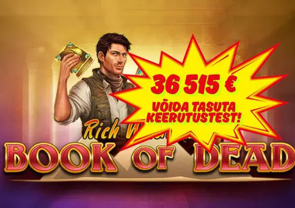Mängija saab 36,515 € mängides „Book of Dead“ kell „Irwin“ kasiino