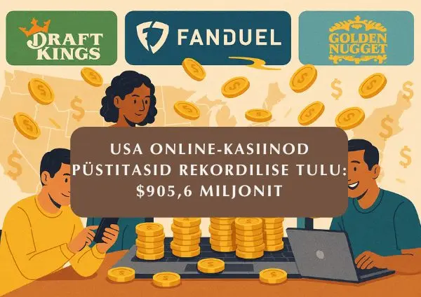 USA online-kasiinod teenisid märtsis 905,6 miljonit dollarit