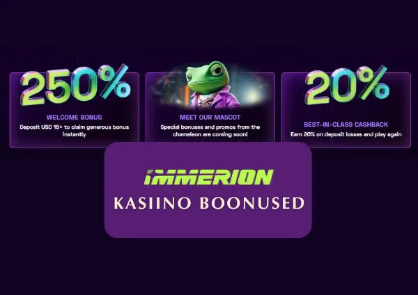 Immerion kasiino boonused