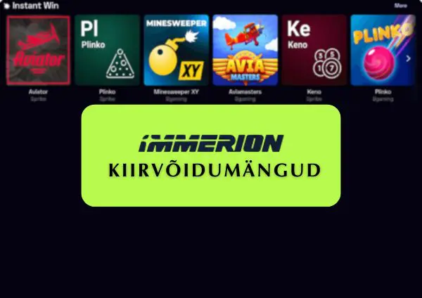 Immerion kasiino kiirvõidumängud